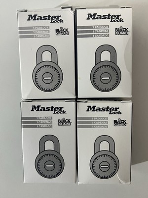 Lot of (4) Master Lock 1525 Preset Combination Padlock 1-7/8'' Black Dial  