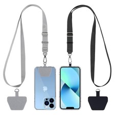 Phone Lanyard 2 Pack - Adjustable Neck Strap  Universal Patches for Smartphones