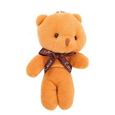Teddy Bear Brown 4 Inch Stuffed Animal Plush Dolls Keychain Pendants 10 Pcs