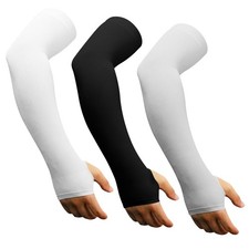 3 Pairs Cooling Arm Sleeves for Women Men with Thumb Holes, Soft Breathable...