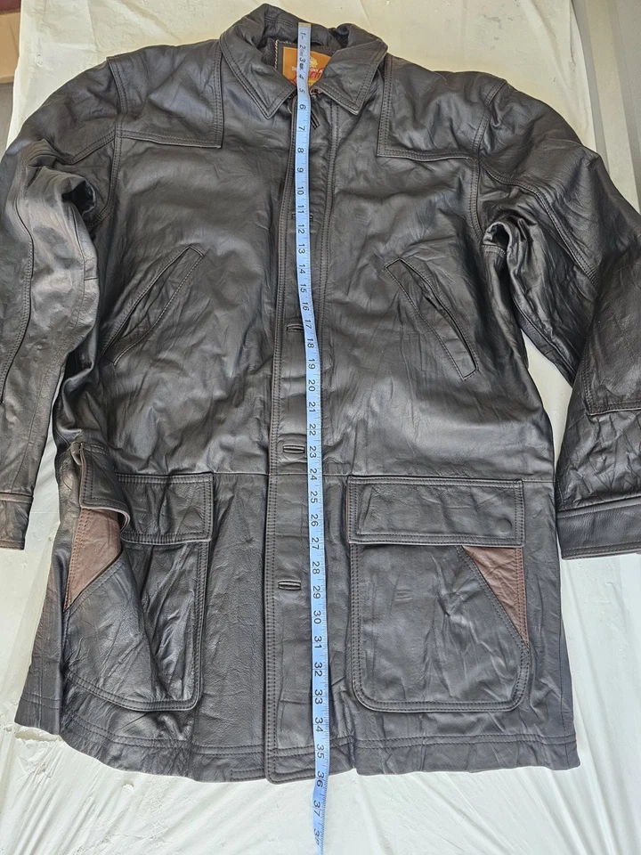Nueva Chaqueta de Cuero Negra THE TERRITORY ADVANCE Foto 3 de 4
