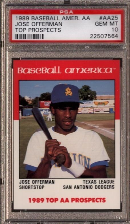 1989 BASEBALL AMERICA # AA25 JOSE OFFERMAN SAN ANTONIO DODGERS PSA 10 GEM-MINT