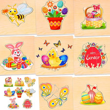 8Pcs Easter Basket Stuffers Fillers for Toddler Party Favors, Easter Puzzles for