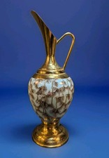 Vintage Delft Porcelain/Brass Large Vase/Pitc...