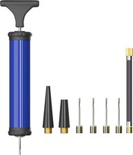 Portable Ball Pump Kit Air Pump w/ 4 Needles 2 Nozzles Hose for Sports Balls
