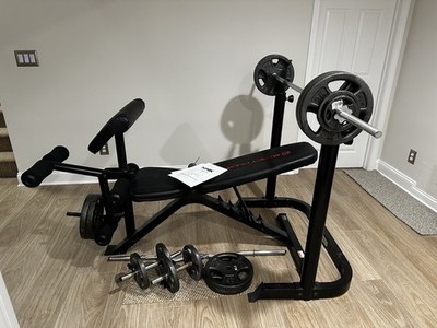 Marcy Club Mid-Width Bench MKB-869 with Additional Bars and Weights