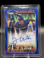 2024 Topps Chrome Update  Jack Leiter Blue RayWave Refractor /150 RC on card AU