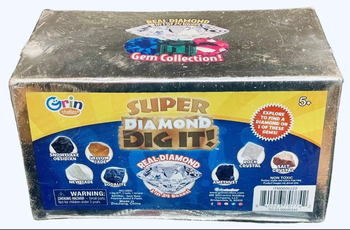 Super Diamond Dig It REAL DIAMOND in 1 of 24 Boxes by Grin Studios