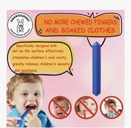 Paquete de 1/2/8 collar masticable sensorial, collares masticables de diamantes para niños sensoriales con autismo Foto 3 de 4