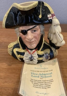 Royal Doulton Character Jug Vice-Admiral Lord Nelson D6932 Lg Jug of Year 1993