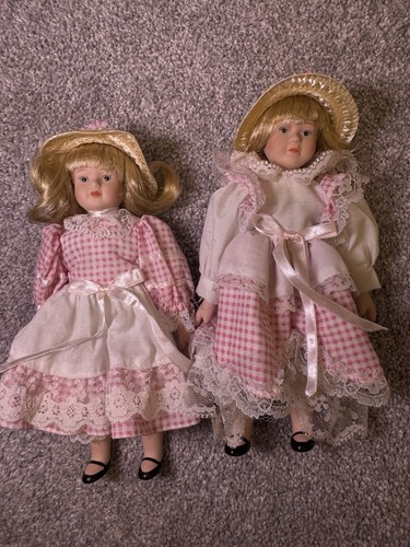 Friends Till The End of Time Porcelain Miniatures Doll 8" Twins Vintage - Picture 6 of 6