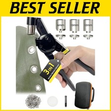 Eyelet Pliers Kit with 200 Silver Grommets