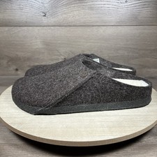 Birkenstock Zermatt Shearling Clog Brown Wool Felt Slippers Mens Size US 10
