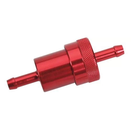 Billet Aluminum 5/16" Fuel Gas Filters Re-Usable Washable Cleanable Element- RED - Picture 2 of 4
