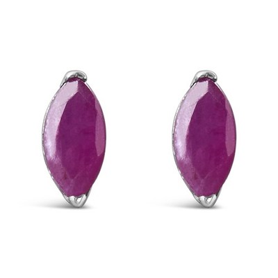 Ohrringe .925 Sterlingsilber 1/2 cttw Laborgefertigt rosa behandelt Rubin Edelstein
