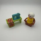 Vintage Fisher Price Little People Sewing Machine Chair Grandma NICE
