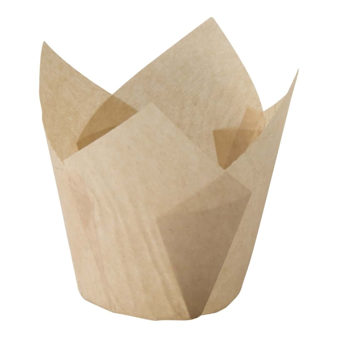 Tulip Muffin Cups Ecru Glued Baking Paper N°5 110 Pcs ICA - Pastry