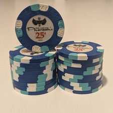 50 Paulson Pharaoh's Club Casino Poker Chips 25¢ Blau