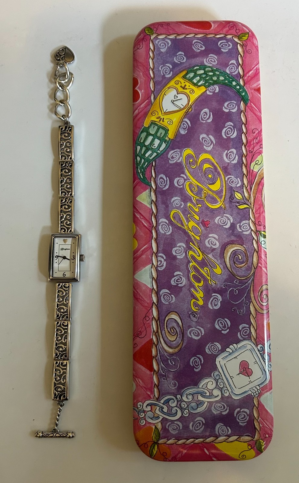 Brighton Silver Rectangular Watch New Battery Exc… - image 1