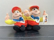 Disney Store Exclusive Vintage Tweedle Dee & Tweedle Dum Mini Bean Bag Plush Set