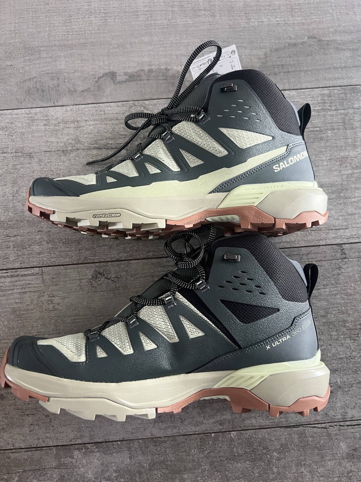 NUOVE scarpe da trekking Salomon X Ultra 360 Edge Mid GTX Gore Tex verdi da uomo taglia 11