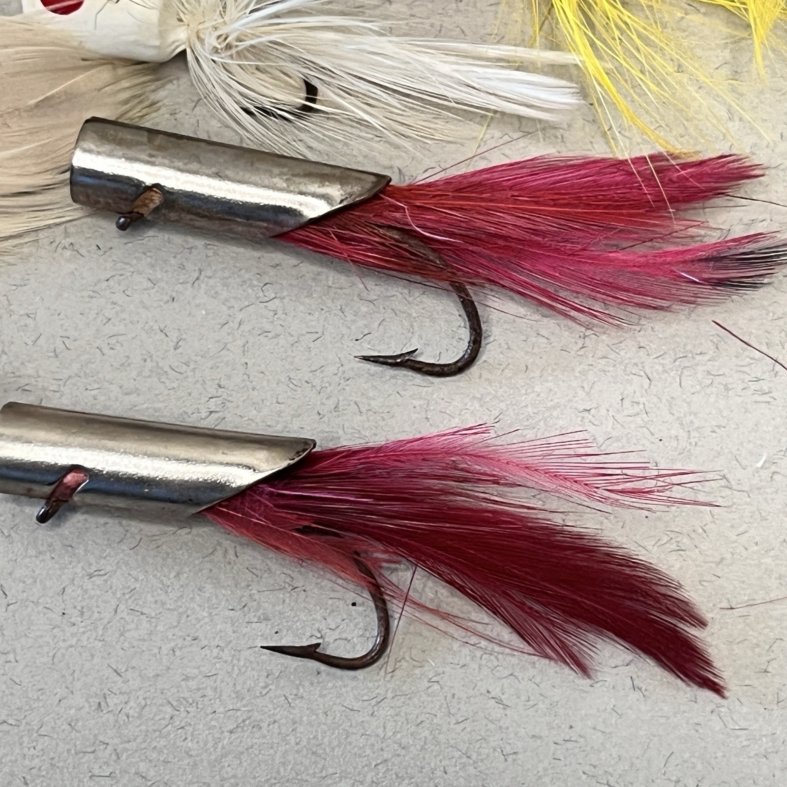 Mixed lot Small poppers feather jigs flies Vintage Japan Red White Orange  T1 - Image 4