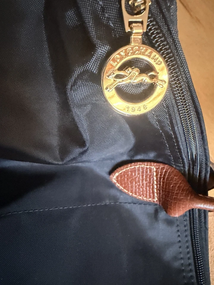 LONGCHAMP Le Pliage - Bolso de Mano Grande, Bolso de Hombro de Viaje de Nylon Negro, Nuevo sin Etiqueta Foto 3 de 4