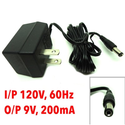 AC Adapter I/P 120V, 60Hz, O/P 9VAC, 200mA, 9 V Model ...