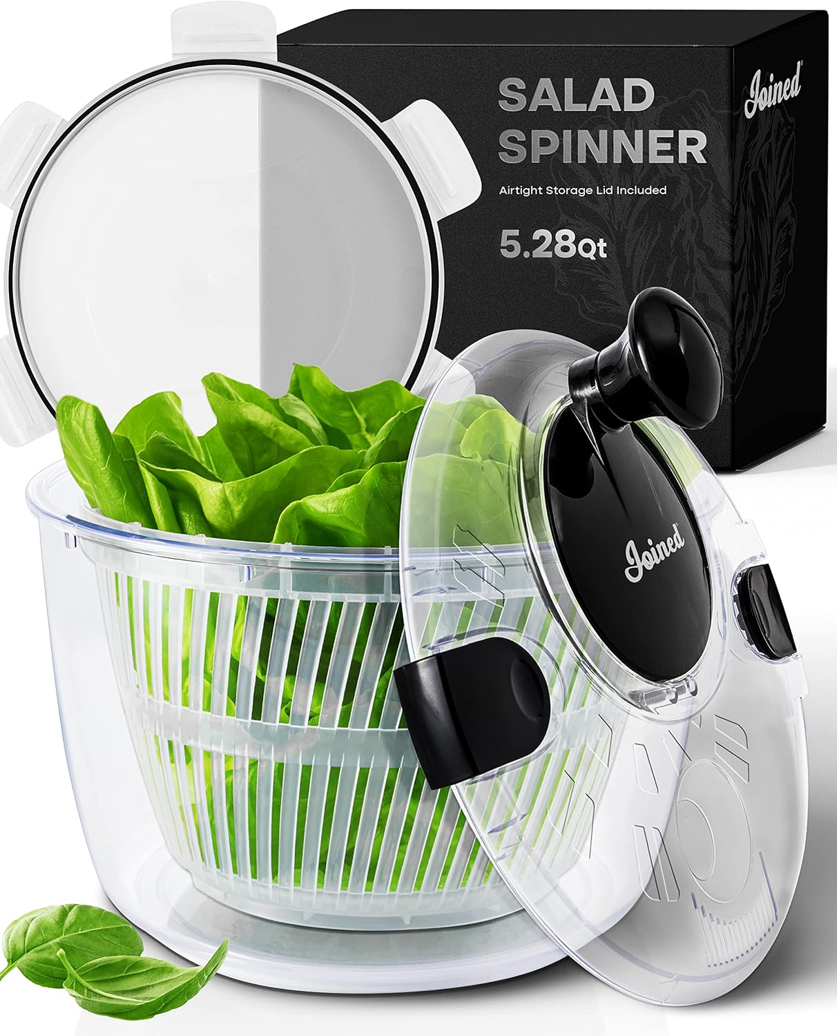 Large Salad Spinner with Storage Lid, Drain, Bowl, and Colander - Quick and Easy-image
