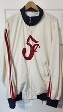 Coca Cola 5 Cent Jacket 90s Vintage Red Cream & Blue