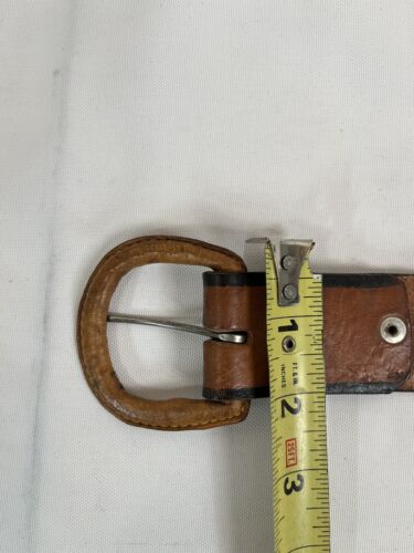Cintura in pelle di mucca taglia 36" "De Hecho En Mexico" Cowboy Eagle VTG USA ORIGINALE - Foto 21 di 22