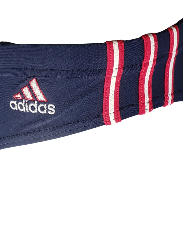 VERY RARE ADIDAS 3 Stripes Swim Brief DK Blue WIth Red And White Stripes Size 36 - Image 4 of 4