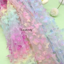 Exquisite Gradient butterfly Embroidered lace fabric mesh tulle for Wedding