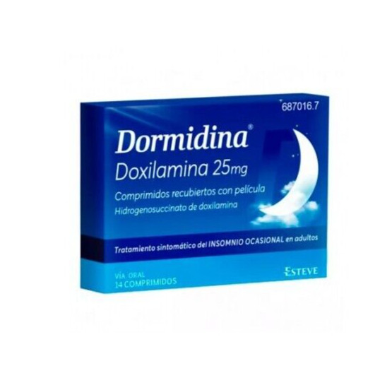ESTEVE Dormidina Doxilamina 25mg Sleep Supplement (Pack of 14 Tablets)