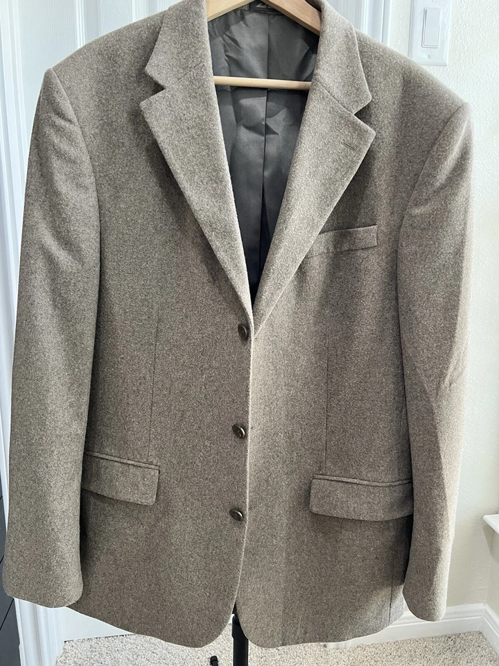 Abrigo Deportivo OSCAR DE LA RENTA Hombre Marrón 44L Hecho en México Elegante Negocios Foto 2 de 4