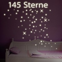 Wandtattoo Wandsticker Wandaufkleber Schlafzimmer Kinder Sterne Leuchtend W815