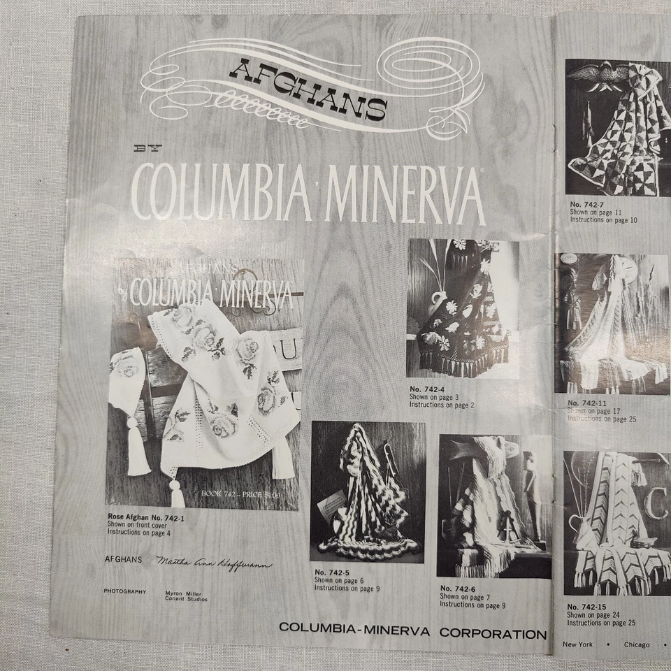 Vintage Columbia Minerva Afghan Crochet Pattern Book 742 - Image 3 of 4