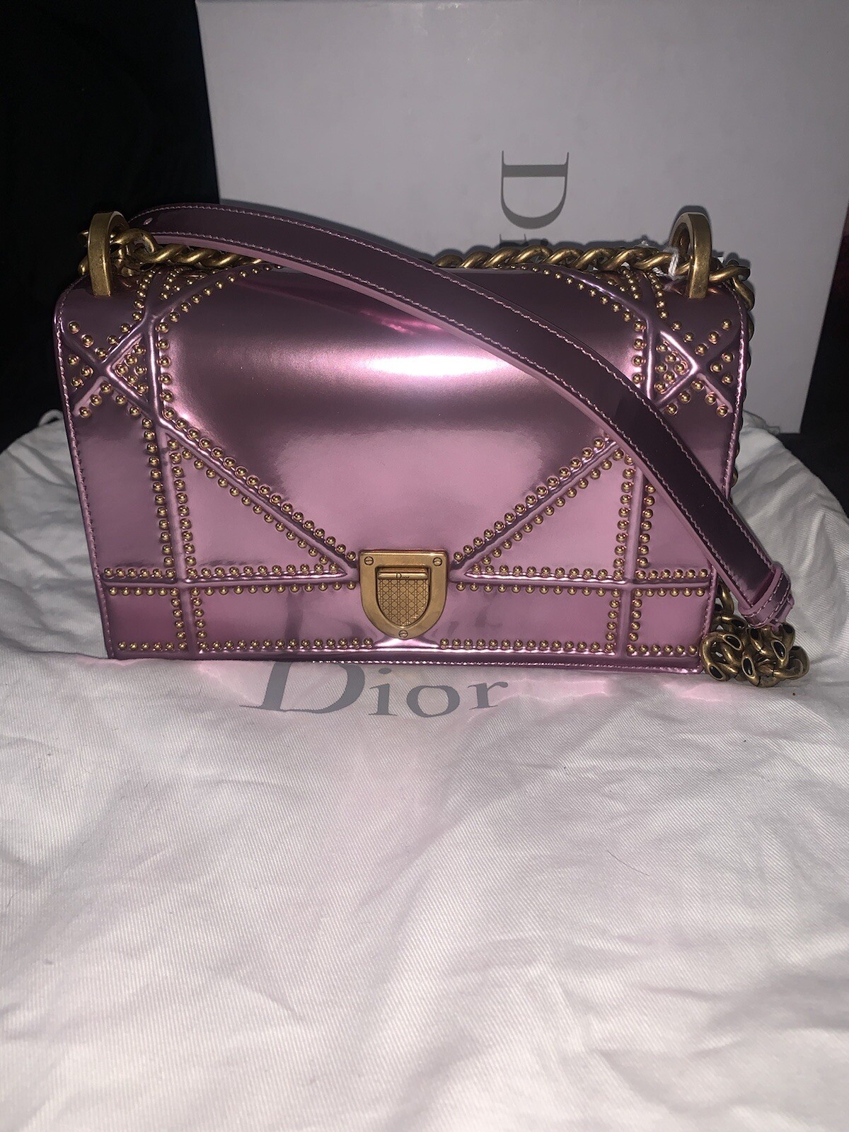 Dior Diorama Mirror Metallic Calfskin Bag Brand New With Box Dustbag RRP £2,600 image 10