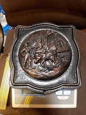 Gusskachel /Wandrelief Metall. Heu/Grasernte Landwirt/Bauer .Kamin Deko