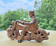 Cast Iron Fat Cop / Policeman on Motorcycle - 1930's AC Williams Motorcycle