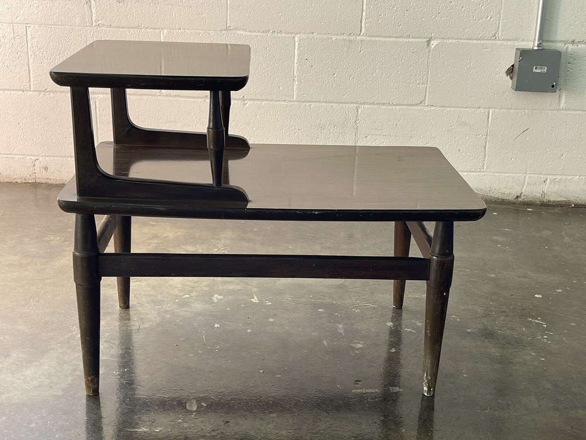 Vintage End Table Step Tier MCM Furniture Antique