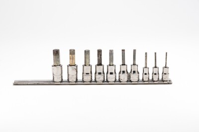 SNAP ON 210EFTAMY, 10pc 1/4'' & 3/8'' Dr Metric Standard Hex Bit Socket Set 2-10mm