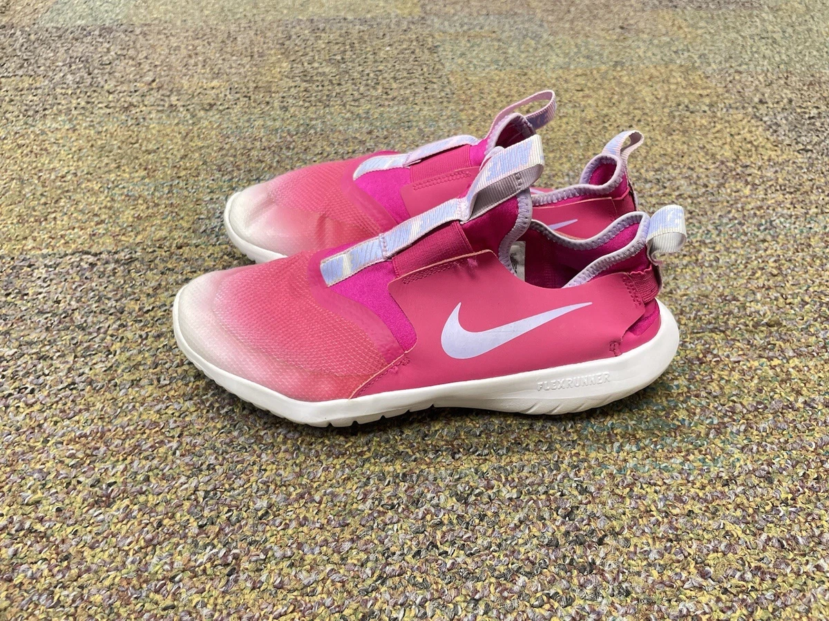 Nike Flex Runner Girl Size 7y (Women 8.5) Pink Activewear Slip On Running  Shoes