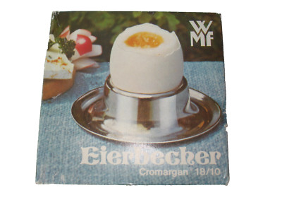 WMF German Egg Cup Eierbecker Cromargan Stainless Steel Breakfast Accessory New
