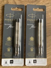 Image of Parker Original Genuine Black Medium Ball Pen Refills(PKT 2 REFILLS) X 2 PKTS