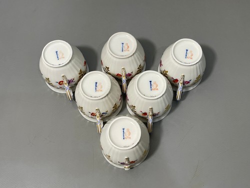 KPM Berlin Kaffee Service 21-tlg. Breslauer Stadtschloss Blumen Schuppen 1.Wahl - Bild 18 von 24