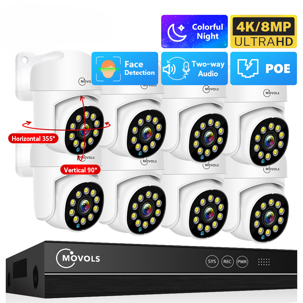 4K POE Surveillance System Two Way Audio AI Security Camera Video Surveillance