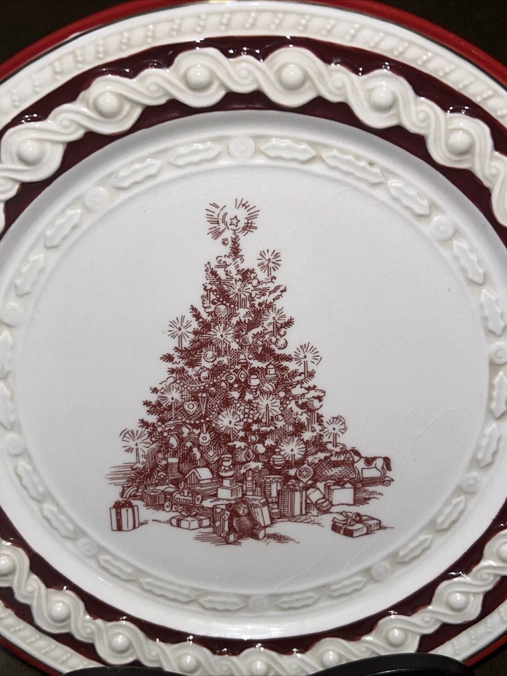 Grassland Road 8.5" Christmas Tree Plate Red White Season Of Wonder Salad 444882 — 第 4/4 张图片