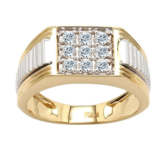 0.80Ct Round Shape D/VVS1 Engagement men's Ring In Solid 14KT Yellow Gold - Picture 3 of 4