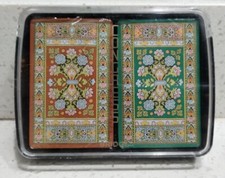 Vintage Congress 2 deck playing card set floral pattern NEW in box Cel-u-tone